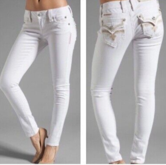 Rock Revival Denim - Rock Revival White Amber Ankle Skinny Jeans